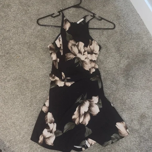 Dresses | Black Mini Romper Dress | Poshmark